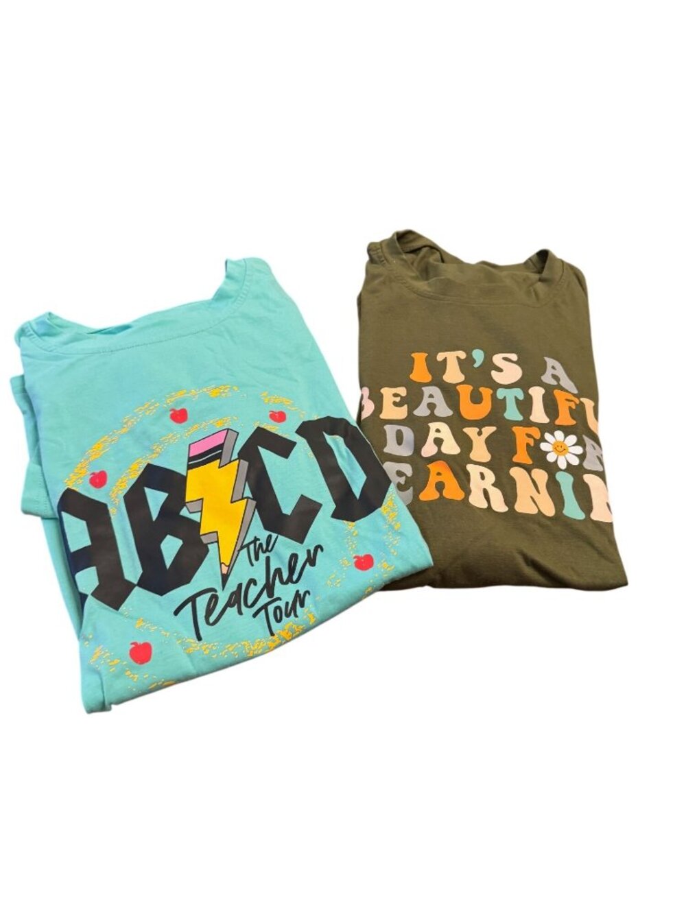 AB/CD Teacher Tour shirt and It's a beautiful day for learning size xl set of 2